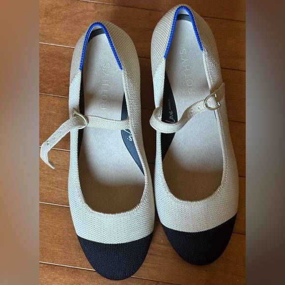 Rothy's Tan and Black Mary Jane’s - Picture 3 of 9